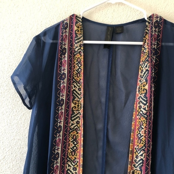 Blue Pettycoat Alley polyester open cardigan size small - Picture 3 of 7